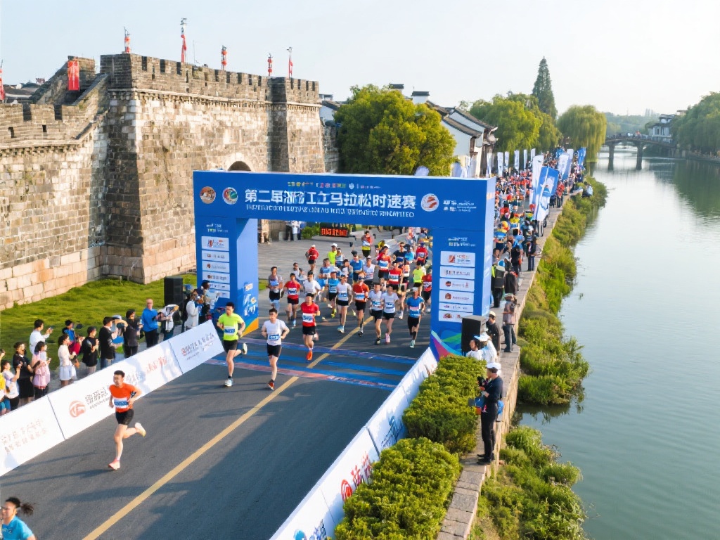 今年的浙江马拉松时速赛在绍兴举办，赛道设